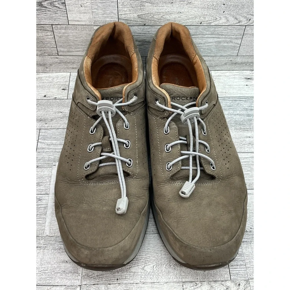 Rockport Shoes Mens Size 12 Brown Lace Up Leather Comfort Walking Slip Resistant